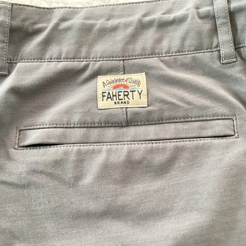 Faherty All Day Shorts Gray Size 36 Grey Casual Drawstring Pockets Performance L